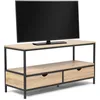 Image de IDMarket - Meuble TV 113 cm Detroit 2 tiroirs design industriel