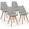 Image de IDMarket - Lot de 4 chaises scandinaves SARA Gris Clair pour Salle à Manger