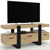Image de IDMarket Phoenix Meuble TV 116 cm avec tiroirs en bois et noir
