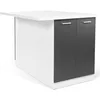 Image de IDMarket - Ilot Central IVO 120 cm Blanc et Gris avec Plan de Travail