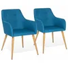 Image de IDMarket - Lot de 2 chaises de Salle à Manger scandinaves, fauteuils de Table Dania Bleu Canard