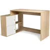Image de IDMarket - Bureau d'angle en Forme de L BOB avec Portes façon hêtre et Blanc