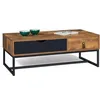 Image de IDMarket - Table Basse rectangulaire Chicago 2 tiroirs Design Industriel