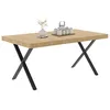Image de IDMarket - Table à Manger Rectangle Alma 6 Personnes Design Industriel 160 cm