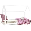 Image de IDMarket - Lit cabane Enfant 90 x 190 cm Nessi Blanc avec sommier et barrières