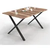 Image de IDMarket - Table de Salle a Manger Dakota en Bois 6 Personnes Pieds Forme en X Design Industriel 160 cm