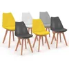 Image de IDMarket - Lot de 6 chaises scandinaves SARA Mix Color