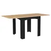 Image de IDMarket - Table à Manger Extensible Rectangle Dona 4-8 Personnes Noire Plateau façon hêtre 80-160 cm