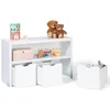 Image de IDMarket - Meuble de Rangement Enfant Mana en Bois Blanc 3 tiroirs Cubes sur roulettes