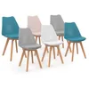 Image de IDMarket - Lot de 6 chaises scandinaves SARA Mix Color Pastel