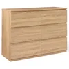 Image de IDMarket - Commode 6 tiroirs TOMI 110 cm Bois façon hêtre