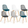 Image de IDMarket - Lot de 6 chaises Mandy Mix Color Blanc, Gris Clair, Bleu Canard x2, Gris foncé x2