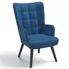 Image de IDMarket - Fauteuil scandinave ANIA en Velours Bleu