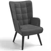 Image de IDMarket - Fauteuil scandinave ANIA en Velours Gris