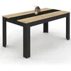Image de IDMarket - Table à Manger Rectangle Georgia 8 Personnes Noire et Imitation hêtre 160 x 90 cm
