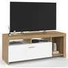 Image de IDMarket - Meuble TV 110 cm Malo Bois et Placard Blanc