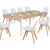 Image de IDMarket - Table à Manger Extensible Rectangle Austria 6-10 Personnes Bois Pied épingle Blanc 160-200 cm