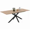 Image de IDMarket - Table à manger rectangulaire extensible ALIX avec étagère pour 6 à 10 personnes en bois et noir 160-200 cm