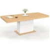 Image de IDMarket - Table à manger extensible rectangulaire Eden pour 6-10 personnes, bois et blanc, 160-200 cm