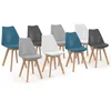 Image de IDMarket - Lot de 8 chaises scandinaves SARA Mix Color