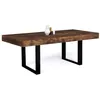 Image de IDMarket - Table à Manger Rectangle Phoenix 8 Personnes Bois Effet Vieilli et Noir 200 cm