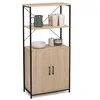 Image de IDMarket - Buffet Haut 2 Portes H. 125 cm Detroit avec étagères Design Industriel
