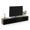 Image de IDMarket - Meuble TV 180 cm suspendu Elio 2 portes en bois et noir