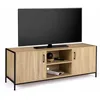 Image de IDMarket - Meuble TV 140 cm Detroit 2 portes design industriel