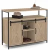 Image de IDMarket Quebec Design Industrial Buffet 2 portes, grange coulissante, 100 cm