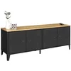 Image de IDMarket - Meuble bas 140 cm Ester 4 portes en métal noir et panneau en bois design industriel