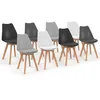 Image de IDMarket - Lot de 8 chaises scandinaves SARA Mix Color Blanc, Gris Clair, Gris Foncé, Noir