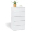 Image de IDMarket - Chiffonnier 5 tiroirs TOMI 60 cm Commode semainier Bois Blanc