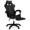 Image de IDMarket - Chaise de jeu réglable Alex avec repose-pieds, coussins de tête et de lombaire noir