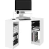 Image de IDMarket - Bureau d'angle peu encombrant HARRY blanc avec rangement