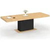 Image de IDMarket - Table à Manger Extensible Rectangle Eden 8-12 Personnes Bois et Noir 200-250 cm