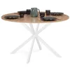 Image de IDMarket - Table à Manger Ronde Alix 4-6 Personnes Pied araignée Bois et Blanc 110 cm