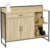 Image de IDMarket - Buffet Bas de Cuisine 120 CM Detroit Plan de Travail H.83 CM 2 Portes + tiroir Design Industriel