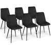 Image de IDMarket - Lot de 6 chaises Mila en Velours Noir pour Salle à Manger