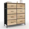 Image de IDMarket - Commode 8 tiroirs en Tissu Utah 80 cm Meuble de Rangement Design Industriel