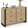 Image de IDMarket - Commode 6 tiroirs Onyx 115 cm Bois et Noir