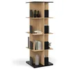 Image de IDMarket - Etagère bibliothèque rotative 4 Niveaux RAPHA Noir et Effet Bois