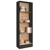 Image de IDMarket - Etagère bibliothèque Carla 5 Niveaux Noir et Effet Bois H.190 cm