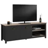 Image de IDMarket - Meuble TV 140 cm Campagne ISIS Bois et Noir