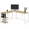 Image de IDMarket - Bureau d'angle en Forme de L Detroit Design Industriel Bois et métal Blanc