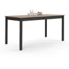 Image de IDMarket - Table à manger rectangulaire ISIS 8 personnes avec tiroir en bois et noir 150 cm