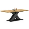 Image de IDMarket - Table à manger extensible rectangulaire Alicia 6-10 personnes, bois et noir, 160-200 cm