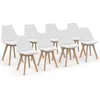 Image de IDMarket - Lot de 8 chaises scandinaves SARA Blanches pour Salle à Manger