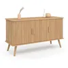 Image de IDMarket - Buffet 110 cm Juliette 3 Portes Lattes tasseau Bois Coloris chêne