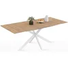 Image de IDMarket - Table à Manger Extensible Rectangle Alix 6-10 Personnes Bois et Blanc 160-200 cm