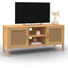 Image de IDMarket Meuble TV EDHEN à 2 portes avec chanfrein